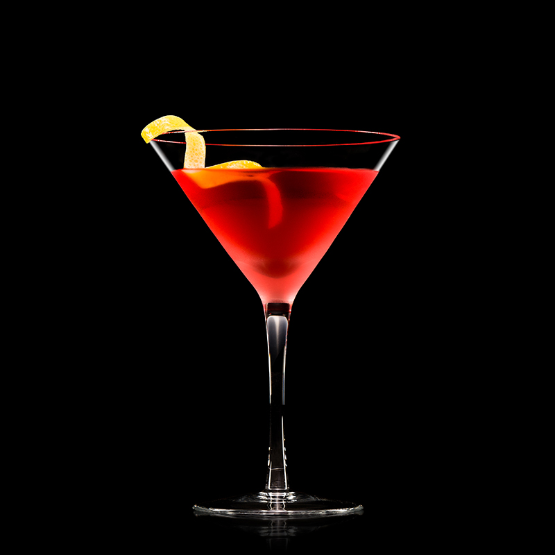 Image of a vodka cosmopolitain cocktail